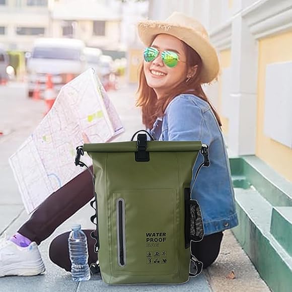 71Mr0S3bTcL._AC_UY580_ Waterproof Women's Backpack - Outdoor Dry Bag with High-Visibility Reflective Strips for Added Stability