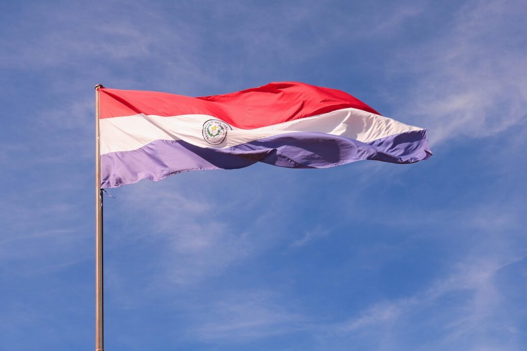 flag, paraguay flag, flag of paraguay, nature, sky